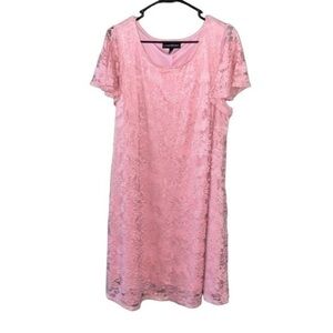 Lane Bryant Pink Lace Dress Size 14/16….(h28)